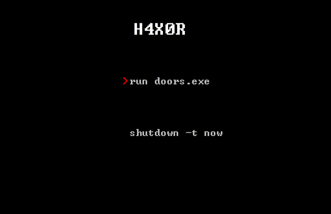 Main menu of H4X0R