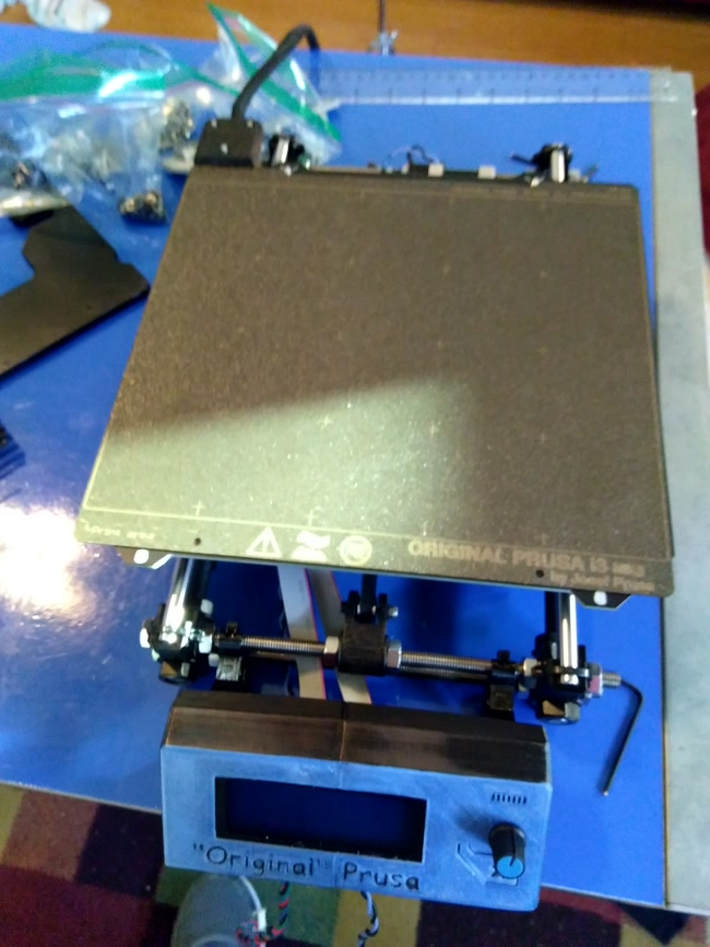 The assembled Y-axis (moving build plate).