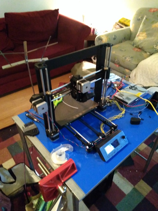 The printer is ready to print, but unfinished.