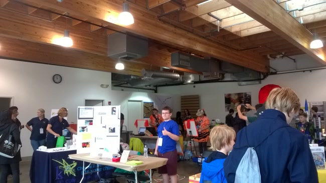 We were in a satellite building away from most of the bustle of Maker Faire. Most of the young makers were in this building.